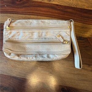MZ Wallace Gold Wristlet Clutch